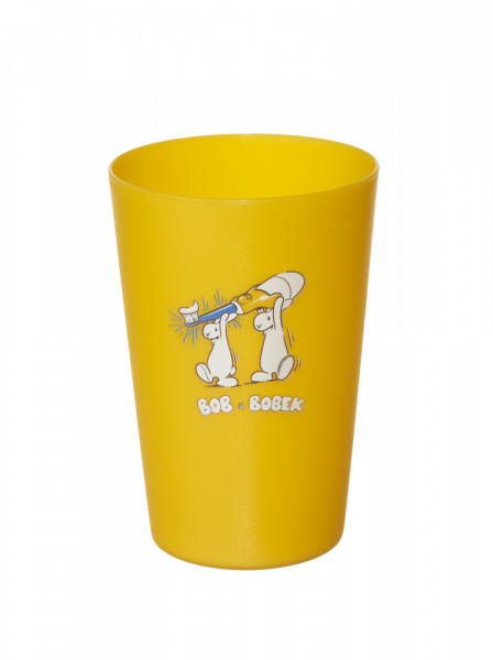 Farebný plastový kelímok s Bob a Bobkom, žltý
