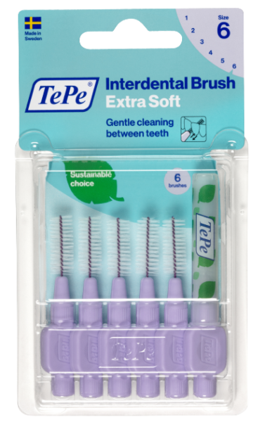 TePe Extra soft medzizubné kefky 1,1 mm, svetlofialové, 6 ks