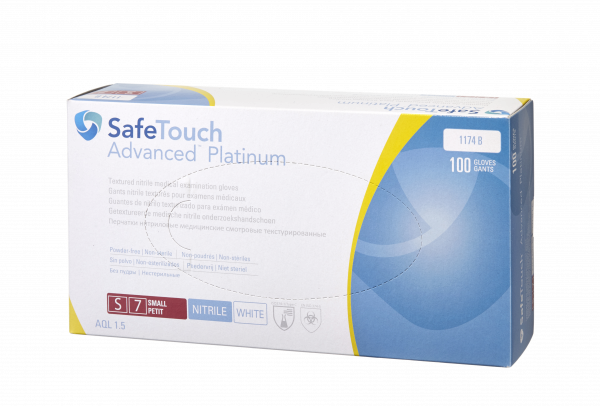 Medicom SafeTouch Advanced, nepudrované nitrilové rukavice M, biele, 100 ks