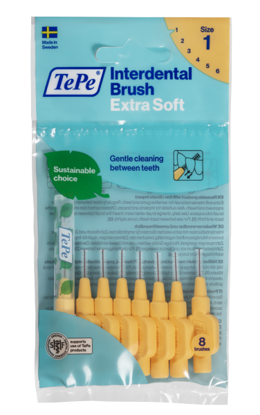 TePe Extra soft medzizubné kefky 0,45 mm, svetlooranžové, 8 ks