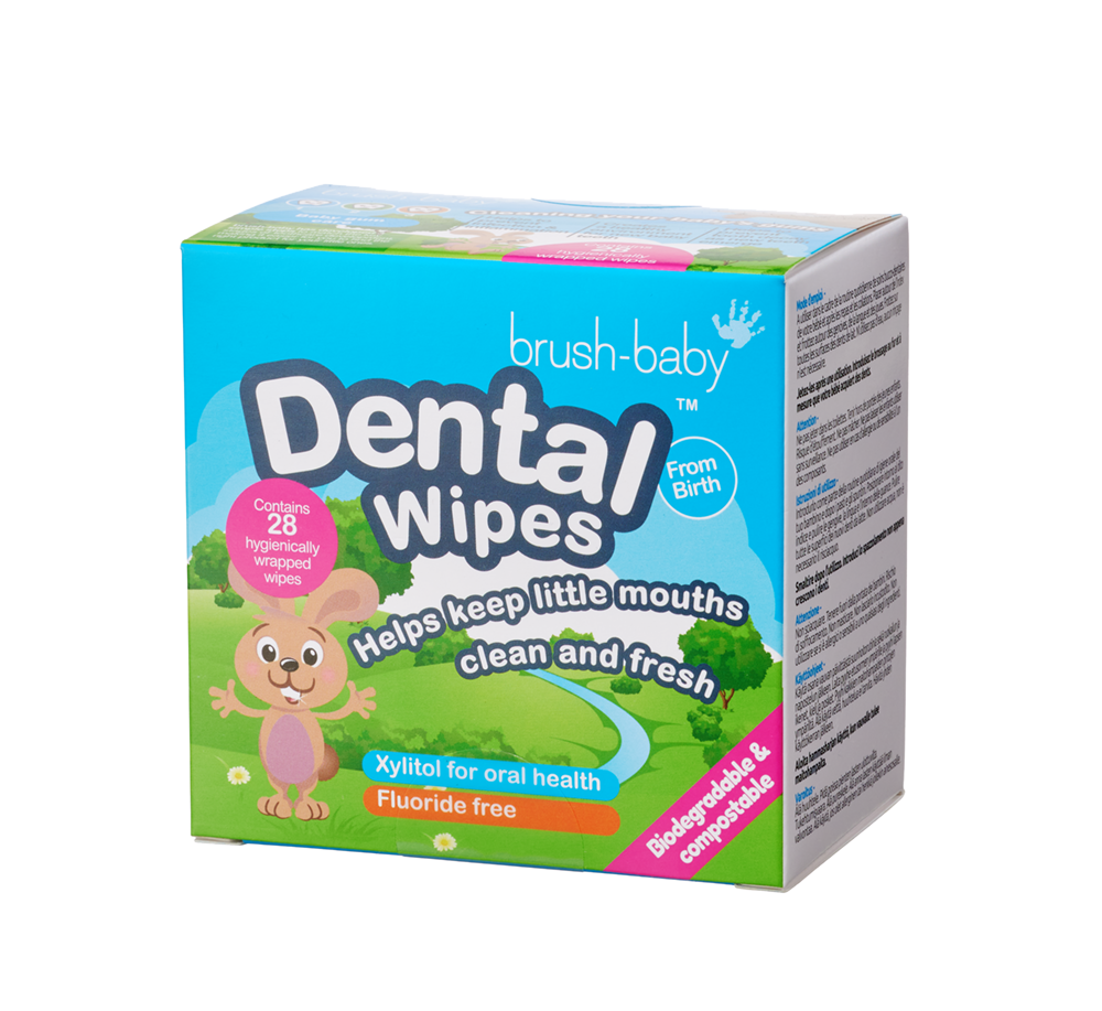 Brush-baby Dental Wipes, obrúsky na čistenie zúbkov, 0+