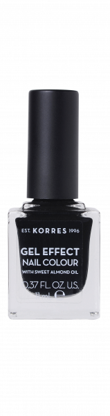 KORRES Gel-Effect Nail Colour - gélový lak na nechty, BLACK 100, 11 ml
