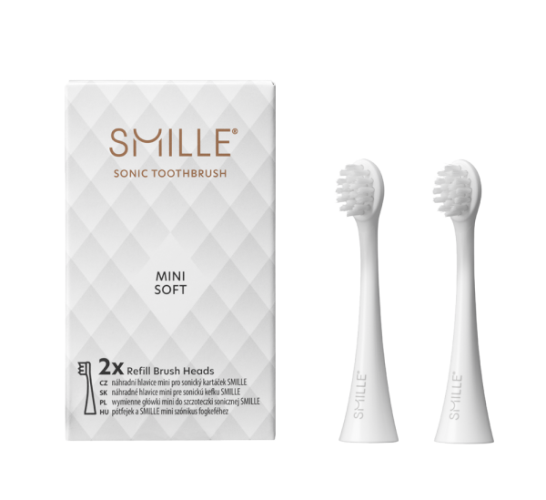 SMILLE Sonic Brush, MINI náhradné hlavice, biele, 2 ks