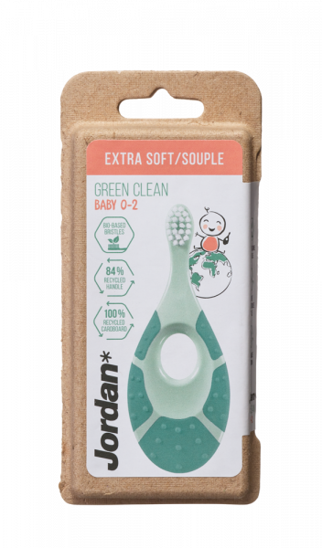 Jordan Green Clean Baby zubná kefka s hryzadlom, 0-2 roky, extra soft
