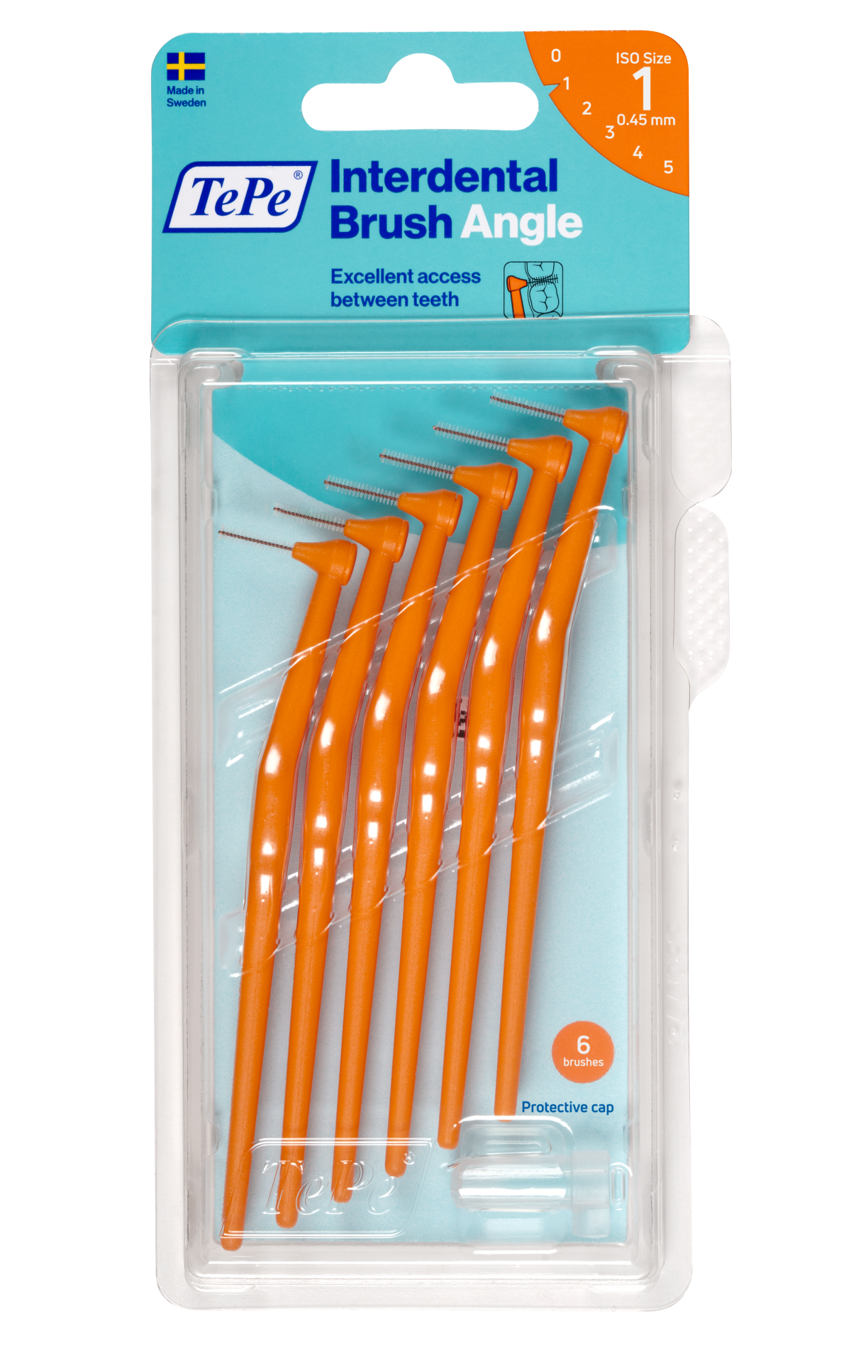 TePe Angle medzizubné kefky 0,45 mm, oranžové, 6 ks
