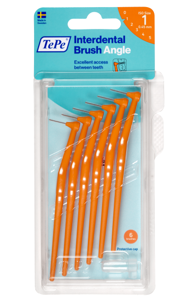 TePe Angle medzizubné kefky 0,45 mm, oranžové, 6 ks