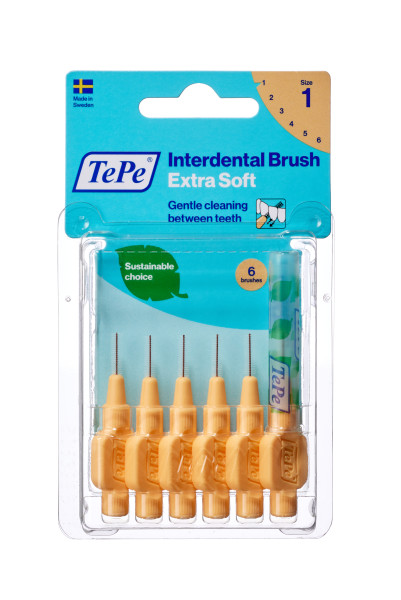 TePe Extra soft medzizubné kefky 0,45 mm, svetlooranžové, 6 ks