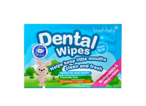 Brush-baby Dental Wipes, obrúsky na čistenie zúbkov, 0+
