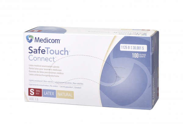 Medicom SafeTouch Connect, pudrované latexové rukavice, XS, 100 ks