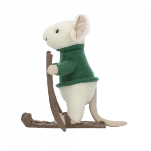 Jellycat vianočná myška na lyžiach
