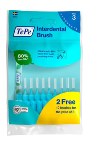 TePe Original medzizubné kefky z bioplastov 0,6 mm, modré, 8+2 ks zadarmo