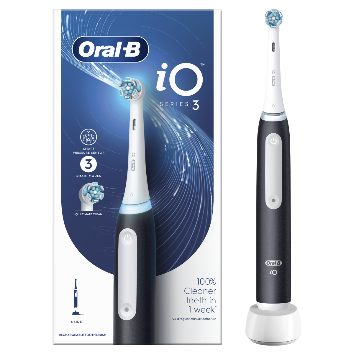 Oral-B iO Series 3 Matt Black elektrická zubná kefka