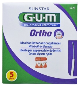 GUM Ortho Floss, "superfloss" vlákno, 5 ks