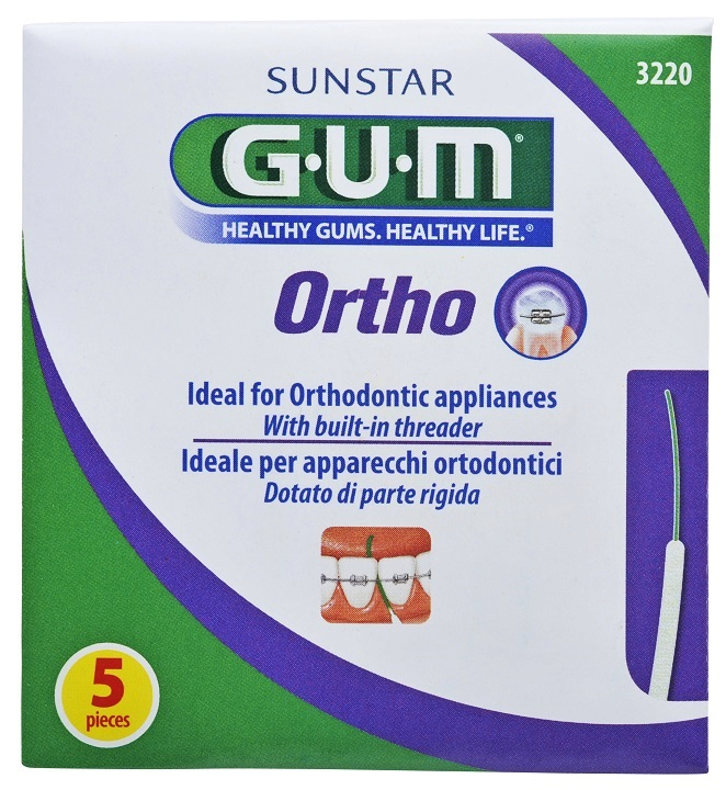 GUM Ortho Floss, "superfloss" vlákno, 5 ks