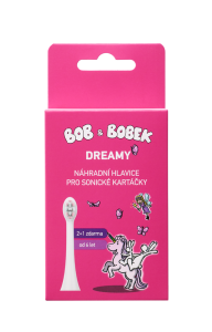 Bob a Bobek Náhradné hlavice pre sonické kefky Bob a Bobek DREAMY, stredná hlavica s lyžicovým zastrihnutím