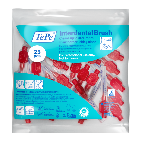 TePe Original medzizubné kefky z bioplastov 0,5 mm, červené, 25 ks