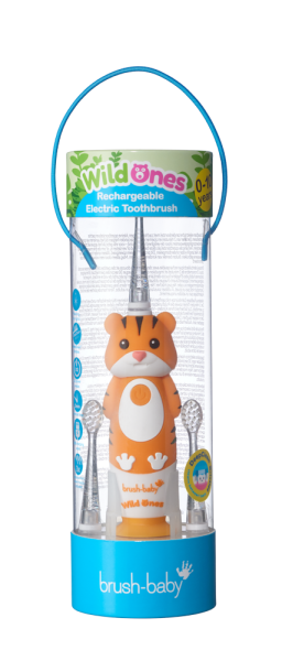 Brush-baby WildOnes detská sonická kefka, tiger, 0-10 rokov