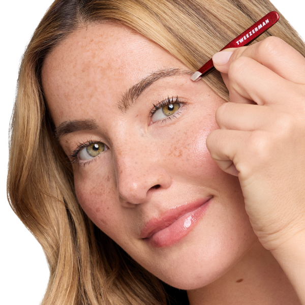 Tweezerman Vintage Rose Mini Slant Tweezer - pinzeta na obočie s puzdrom