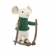 Jellycat vianočná myška na lyžiach