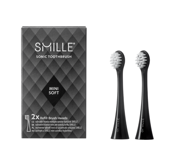 SMILLE Sonic Brush, MINI náhradné hlavice, čierne, 2 ks