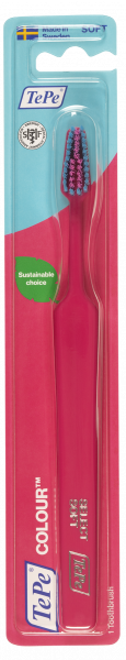 TePe Colour soft, zubná kefka, tmavo ružová