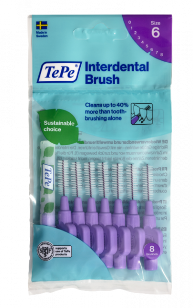 TePe Original medzizubné kefky z bioplastov 1,1 mm, fialové, 8 ks