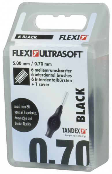 Tandex Flexi Ultra Soft mezizubné kefky čierne, 6 ks