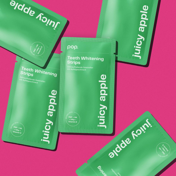 Pop Juicy Apple Teeth Whitening Strips, bieliaci pásiky na zuby (7x2 ks)