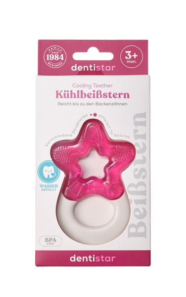 Dentistar Cooling Teether, chladiace hryzadlo od 3 mesiacov, ružové
