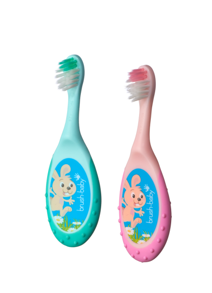 Brush-baby FlossBrush 2in1, prvá zubná kefka a hryzadlo 2v1, 0-3 rokov