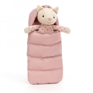 Jellycat Mačka v spacáku 23 cm