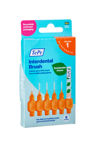 TePe Original bioplastové medzizubné kefky 0,45 mm, oranžová, 6 ks, krabička