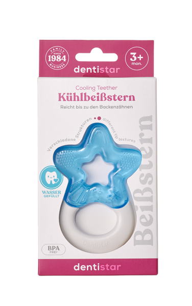 Dentistar Cooling Teether, chladiace hryzadlo od 3 mesiacov, modré