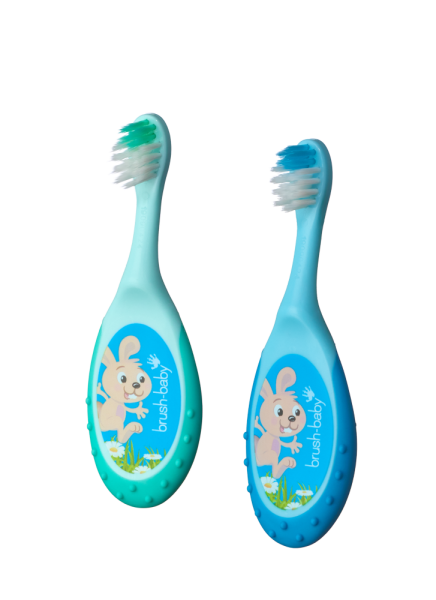 Brush-baby FlossBrush 2in1, prvá zubná kefka a hryzadlo 2v1, 0-3 rokov