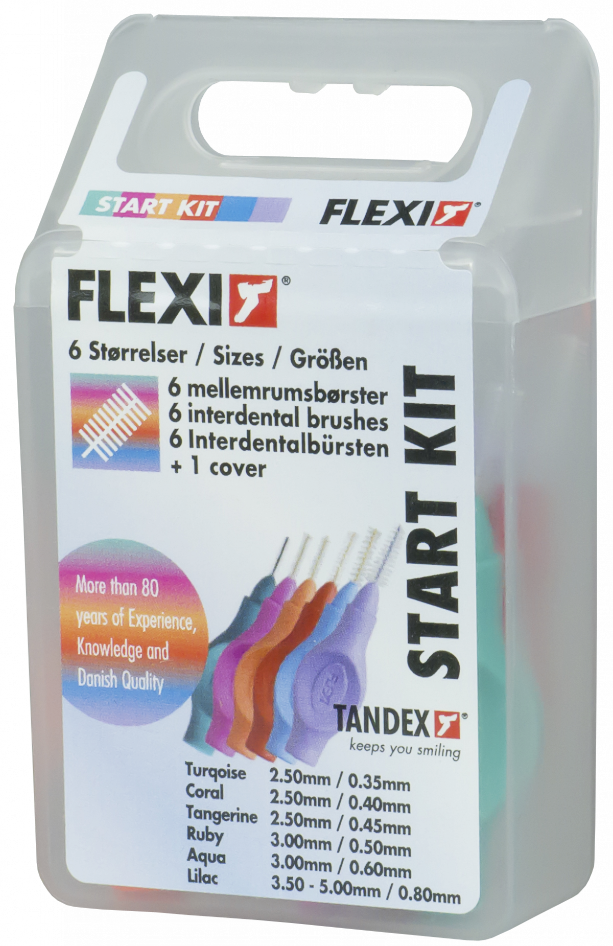 Tandex Flexi štartovacia sada medzizubných kefiek, 6 ks