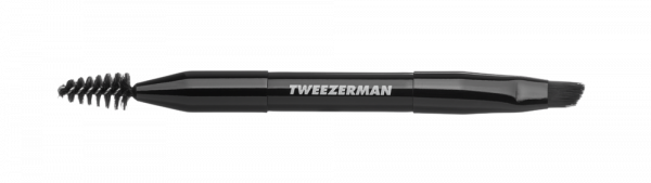 Tweezerman Mini Angled Brow Brush, Mini šikmý štetec na obočie s kefkou