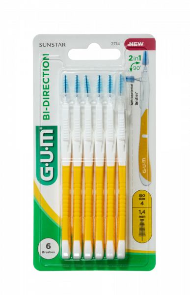 GUM BI-DIRECTION medzizubná kefka s ohybným mechanizmom 1,4 mm (ISO 4), 6 ks