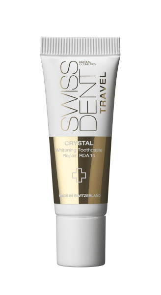 SWISSDENT CRYSTAL regeneračný zubný krém bez fluoridov 10 ml, cestovne balenie