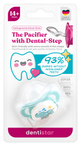 Dentistar ortodontický cumlík 14+ mesiacov, zelený so slonom, 1 ks