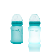 Everyday Baby sklenená fľaša s termo senzorom 150 ml, Turquoise