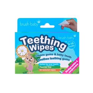 Brush-baby Teething Wipes, obrúsky na prerezávajúce sa zúbky, 0-16 mesiacov
