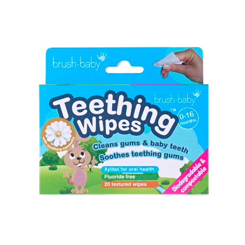 Brush-baby Teething Wipes, obrúsky na prerezávajúce sa zúbky, 0-16 mesiacov