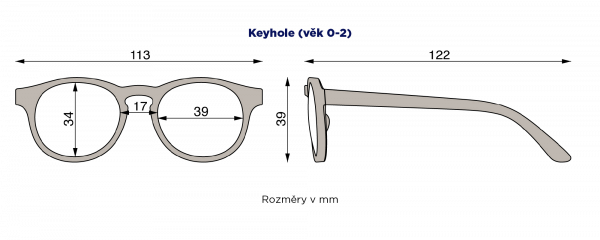 BABIATORS Keyhole slnečné okuliare, čierne, 0-2 rokov