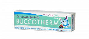 Buccotherm BIO detská zubná pasta bez fluoridov s príchuťou lesného ovocia, 50 ml
