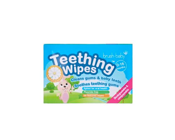 Brush-baby Teething Wipes, obrúsky na prerezávajúce sa zúbky, 0-16 mesiacov