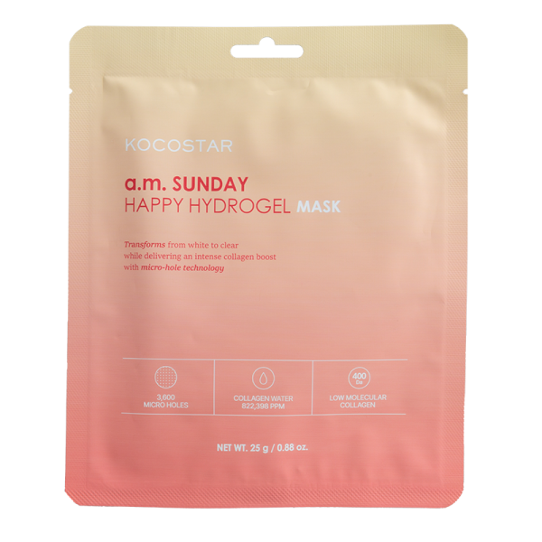 Kocostar a.m. Sunday Happy Hydrogel Mask Hydratačná pleťová maska, 1 ks