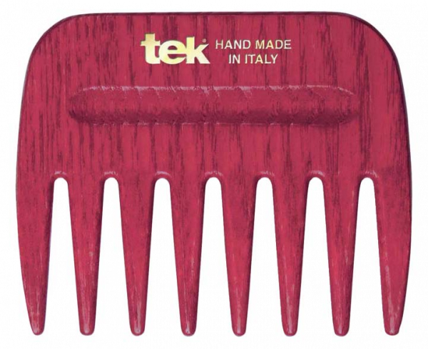 Tek AFRO COMB hrebeň so širokými zubami - červený