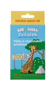 Bob a Bobek Zvířáček detská zubná niť, 20 ks v balení