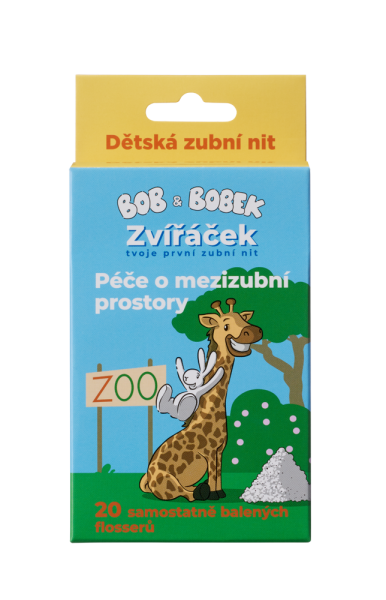 Bob a Bobek Zvířáček detská zubná niť, 20 ks v balení