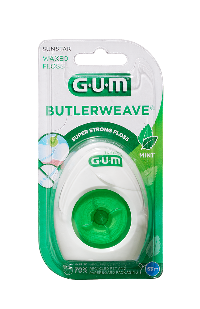 GUM Weave zubná niť voskovaná s mentolom, 55 m